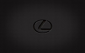 Lexus emblem on dark carbon fiber texture with subtle diagonal weave pattern HD wallpaper