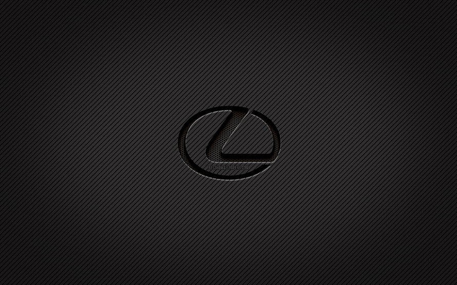 Lexus emblem on dark carbon fiber texture with subtle diagonal weave pattern HD wallpaper