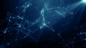 Abstract Blue Plexus Network with Glowing Nodes and Geometric Connections HD wallpaper