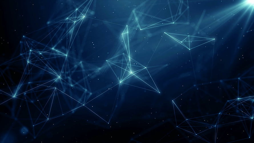 Abstract Blue Plexus Network with Glowing Nodes and Geometric Connections HD wallpaper