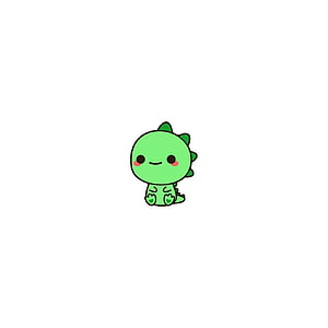 Cute Baby Dinosaur Cartoon Illustration on White Background HD phone wallpaper