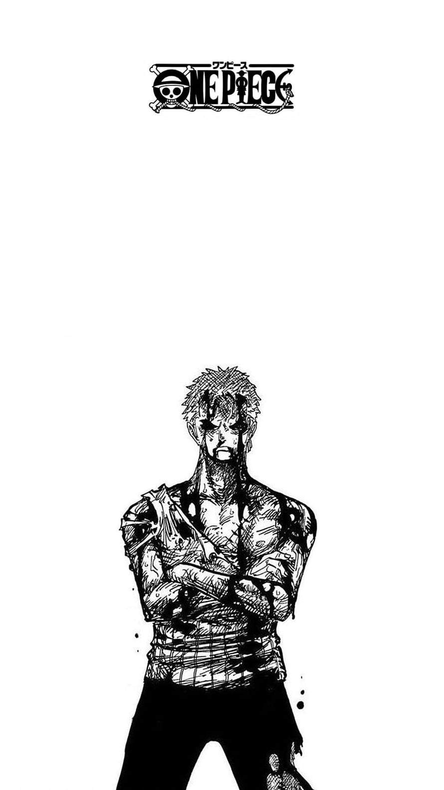 Roronoa Zoro One Piece Manga Panel Black and White Illustration HD phone wallpaper