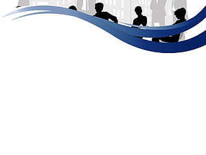 Minimalist Corporate Team Silhouette Design with Blue Ribbon Accent HD wallpaper