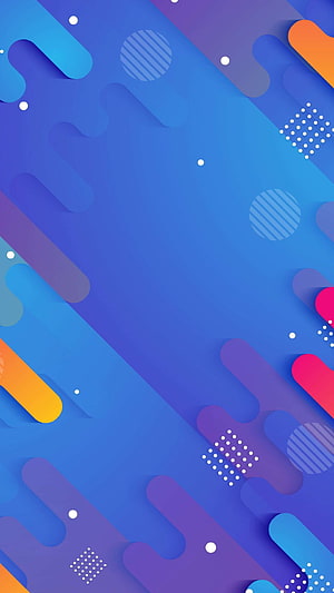 Abstract Geometric Blue Gradient Wallpaper with Diagonal Shapes and Dots HD phone wallpaper