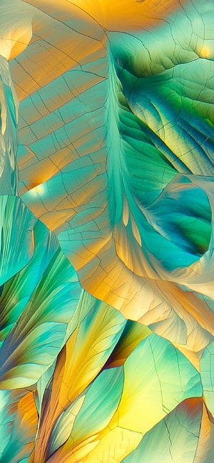 Abstract Digital Art with Turquoise and Gold Cracked Glass Texture HD phone wallpaper