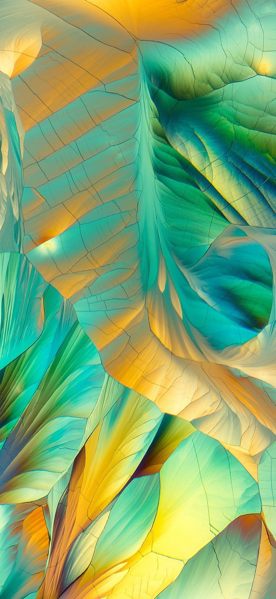 Abstract Digital Art with Turquoise and Gold Cracked Glass Texture HD phone wallpaper