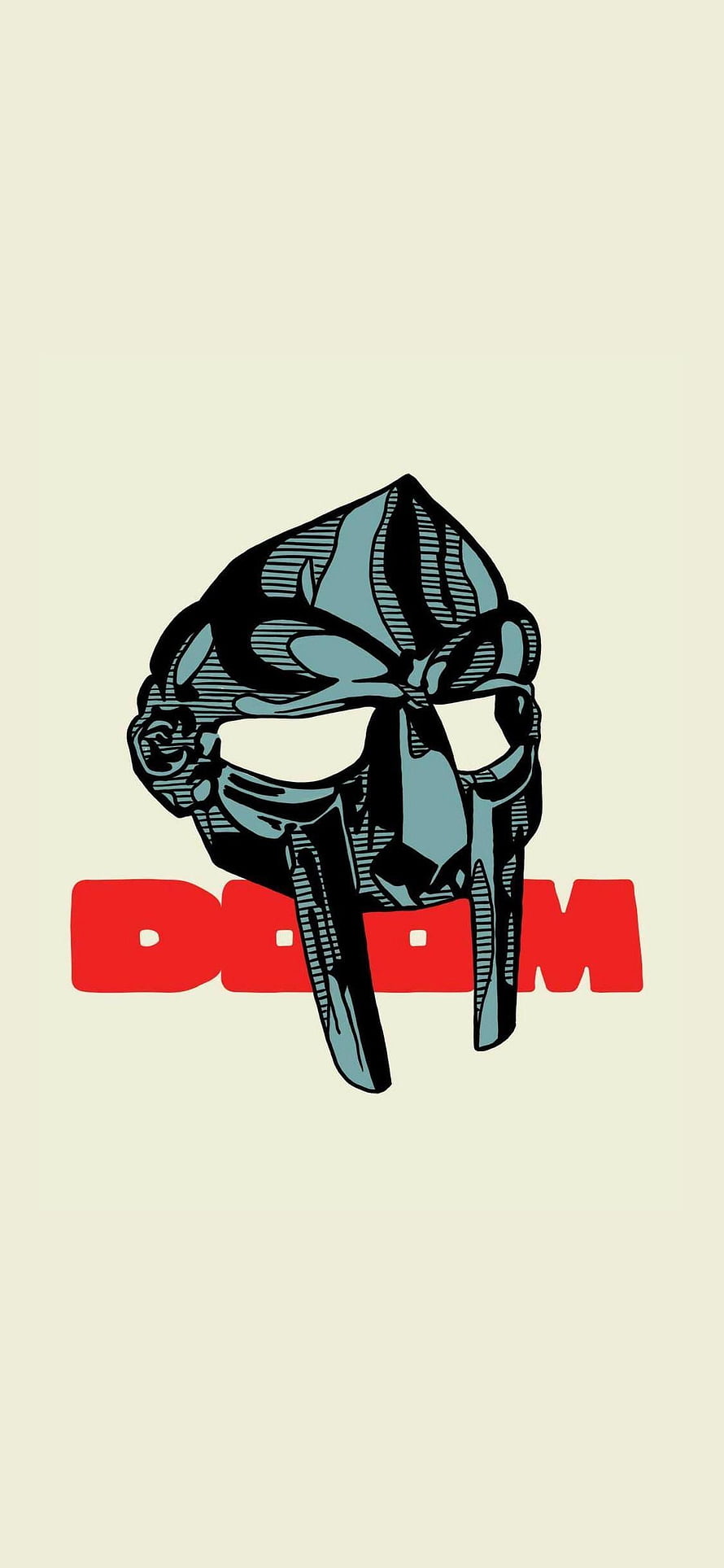Madvillainy Mf Doom Stylized Mask Logo on Cream Background HD phone wallpaper