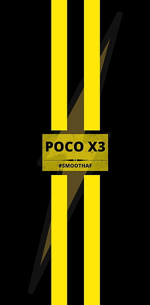 Poco X3 Minimalist Yellow and Black Geometric Smartphone Wallpaper HD phone wallpaper