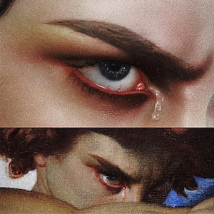 Alexandre Cabanel Fallen Angel Artwork with Red-Rimmed Eyes and Tear HD phone wallpaper