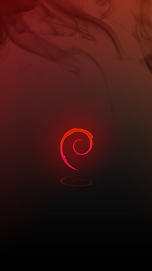 Glowing Red Spiral Symbol on Dark Abstract Background HD phone wallpaper