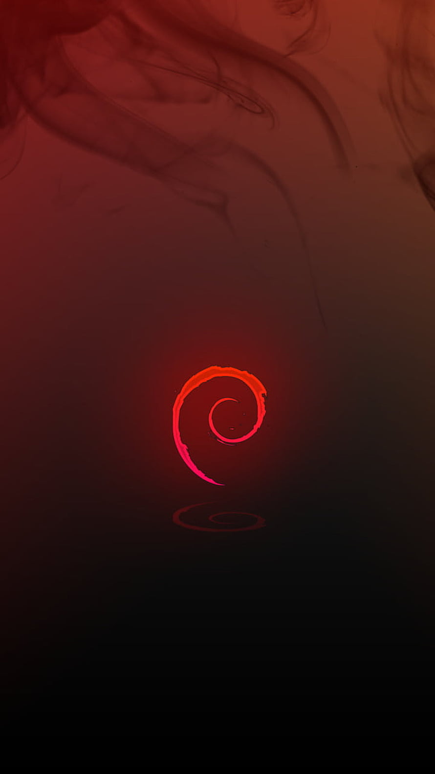 Glowing Red Spiral Symbol on Dark Abstract Background HD phone wallpaper