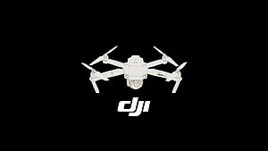 DJI Mavic Pro Drone White Line Art on Black Background HD wallpaper
