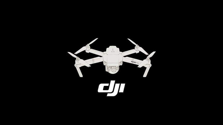 DJI Mavic Pro Drone White Line Art on Black Background HD wallpaper