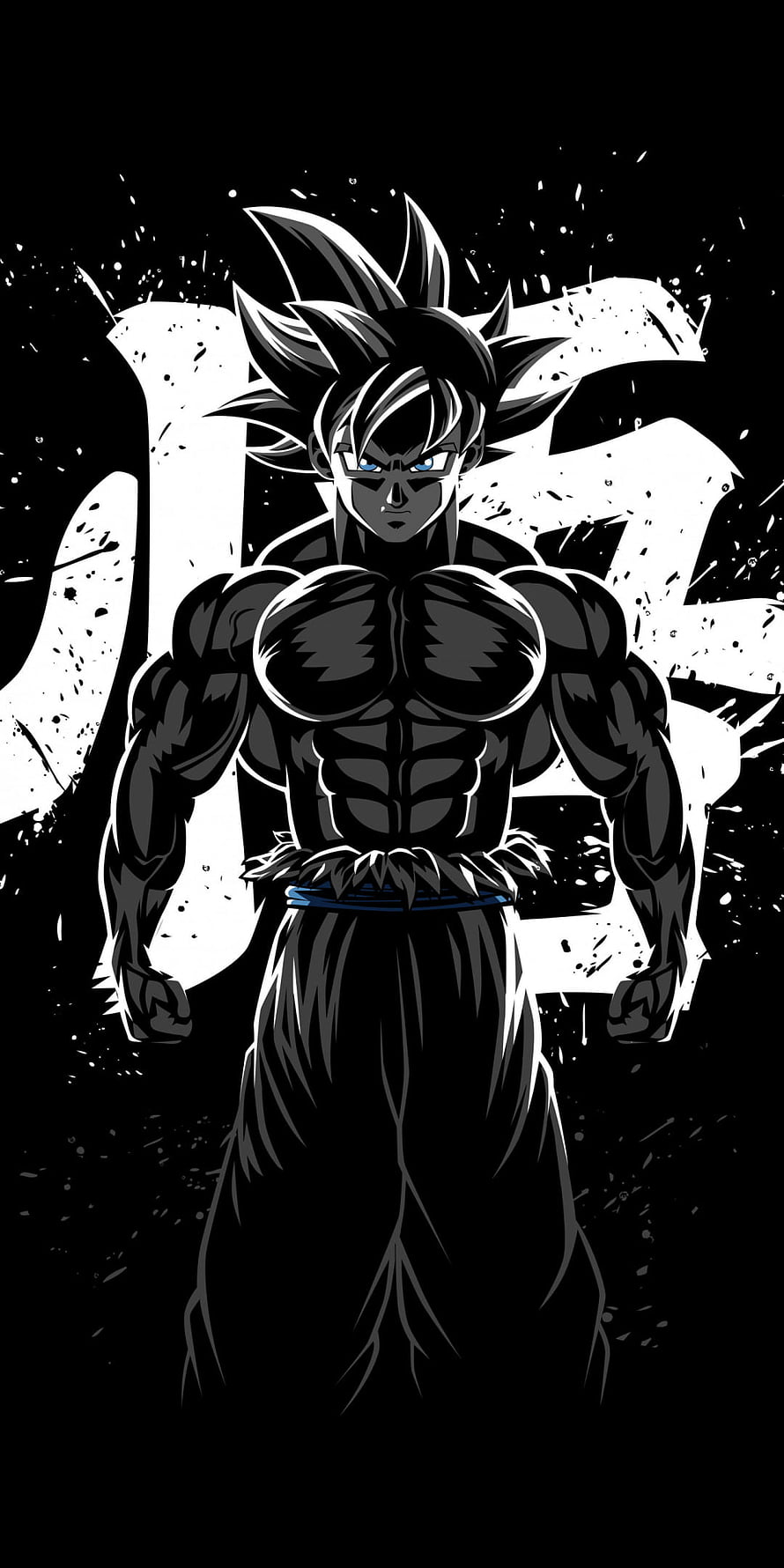 Goku Musculoso Dragon Ball Z Dark Monochrome Anime Character Artwork HD phone wallpaper