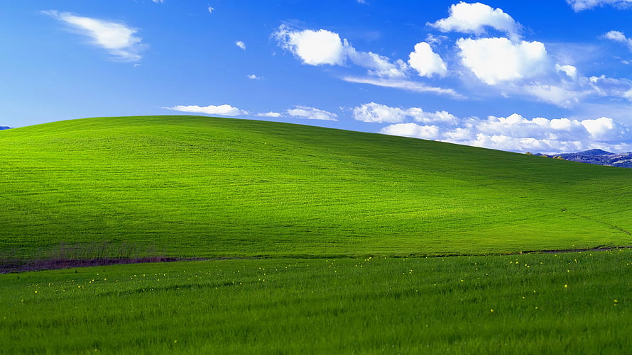 Windows XP Bliss Desktop Wallpaper Featuring Rolling Green Hills and Blue Sky HD wallpaper