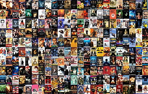 Classic Movie Poster Grid Collage Featuring Iconic Film Artwork and Vintage Cinema Designs HD wallpaper
