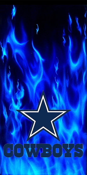Dallas Cowboys Star Logo Set Against Vibrant Blue Flames HD phone wallpaper