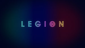 Legion Neon Logo with Rainbow Gradient on Dark Background HD wallpaper