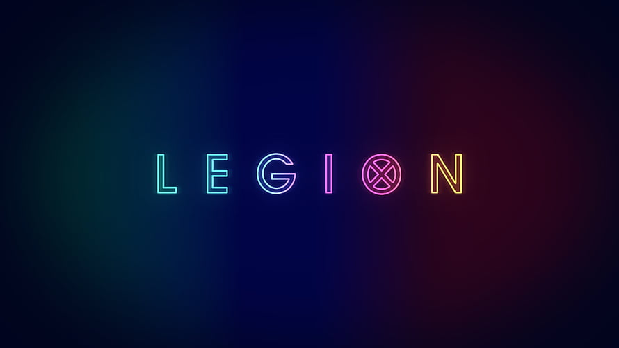 Legion Neon Logo with Rainbow Gradient on Dark Background HD wallpaper