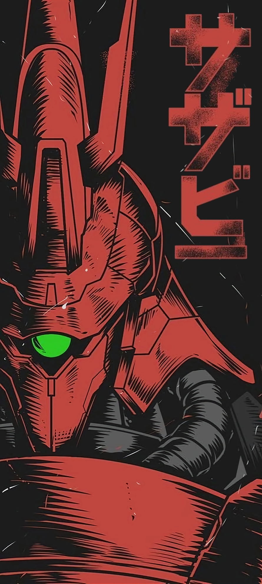 Sazabi Neo Zeong Mobile Suit Red Anime Illustration with Green Eye HD phone wallpaper