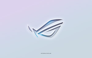 ASUS ROG Republic of Gamers 3D Emblem on Soft Gradient Background HD wallpaper