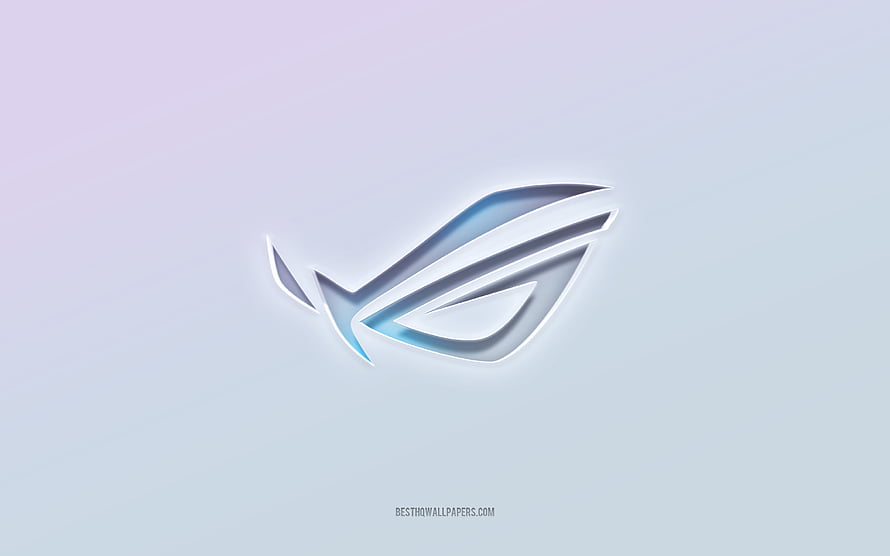 ASUS ROG Republic of Gamers 3D Emblem on Soft Gradient Background HD wallpaper