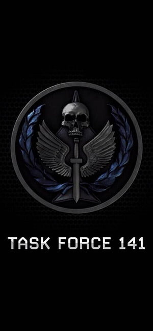 Task Force 141 Emblem with Skull and Wings on Dark Background HD phone wallpaper