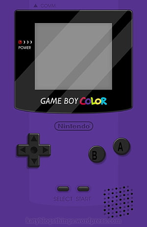 Purple Nintendo Game Boy Color Retro Handheld Console Illustration HD phone wallpaper