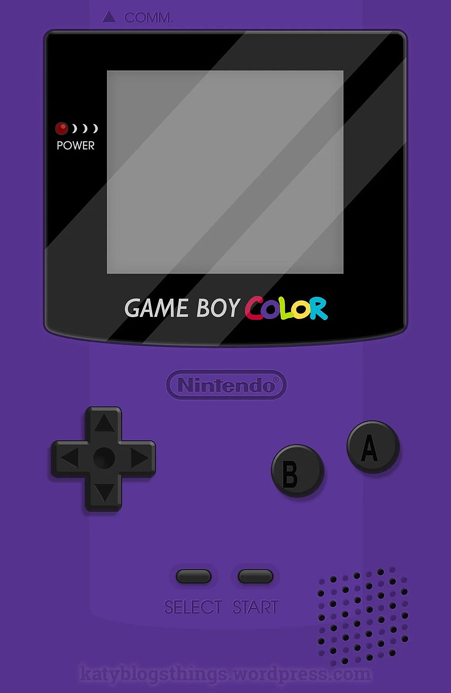 Purple Nintendo Game Boy Color Retro Handheld Console Illustration HD phone wallpaper
