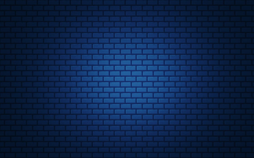 Dark Blue Brick Wall Texture with Soft Central Glow and Vignette Effect HD wallpaper