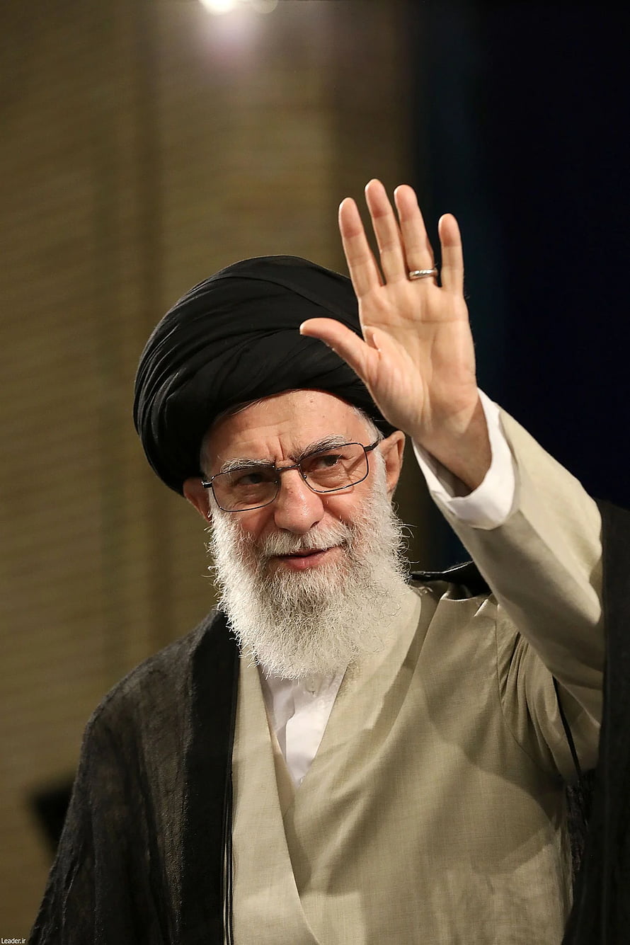 Ayatollah Ali Khamenei Waving in Traditional Attire and Turban HD phone wallpaper