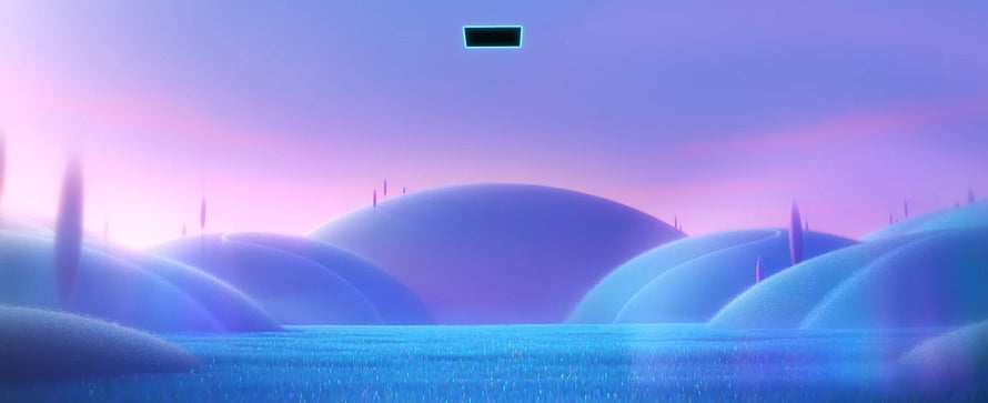 Soul Animated Landscape with Floating Portal and Rolling Hills HD wallpaper
