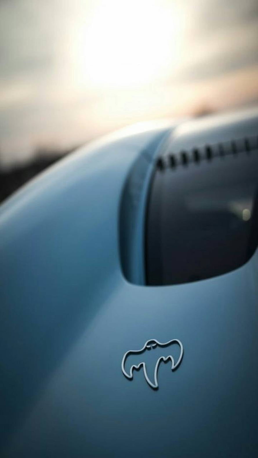Koenigsegg Ghost Hypercar Close-Up with Ghost Emblem on Matte Blue Bodywork HD phone wallpaper
