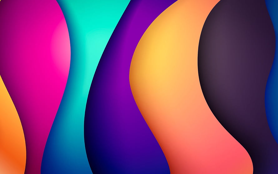 Vibrant Material Design Abstract Waves with Smooth Gradient Color Transitions HD wallpaper