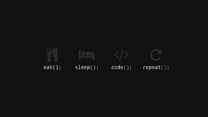 Minimalist Developer Life Cycle: Eat, Sleep, Code, Repeat on Dark Background HD wallpaper