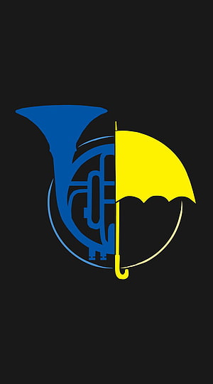 How I Met Your Mother Blue Umbrella Logo on Black Background HD phone wallpaper