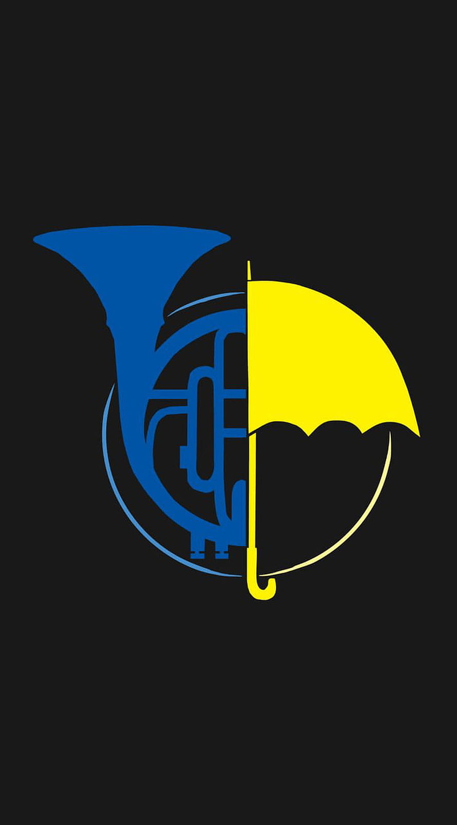 How I Met Your Mother Blue Umbrella Logo on Black Background HD phone wallpaper