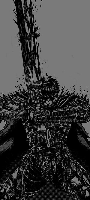 Guts wielding the Dragon Slayer in a dramatic Berserk manga panel HD phone wallpaper