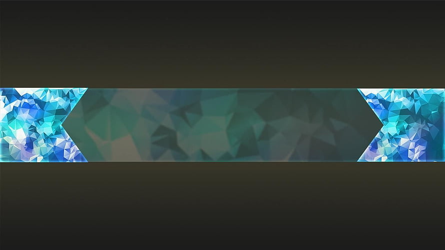 Abstract Geometric Low Poly Banner with Blue Crystal Accents on Dark Background HD wallpaper