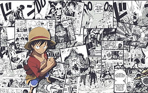 Monkey D. Luffy One Piece Manga Collage Wallpaper HD wallpaper