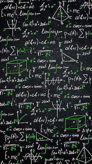 Chalkboard Physics and Math Formulas with Geometric Diagrams HD phone wallpaper