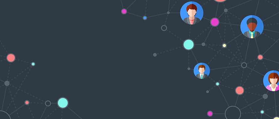 Modern Human Resource Network Diagram with Connected Profile Icons on Dark Background HD wallpaper