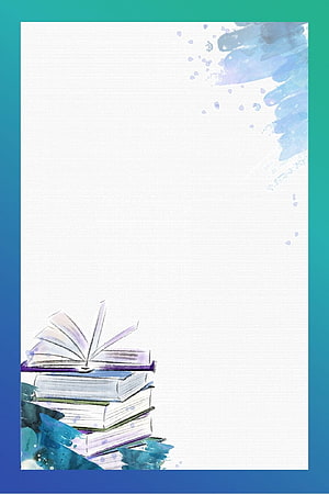 Watercolor Book Stack Illustration with Soft Blue and Purple Splashes on White Background HD phone wallpaper