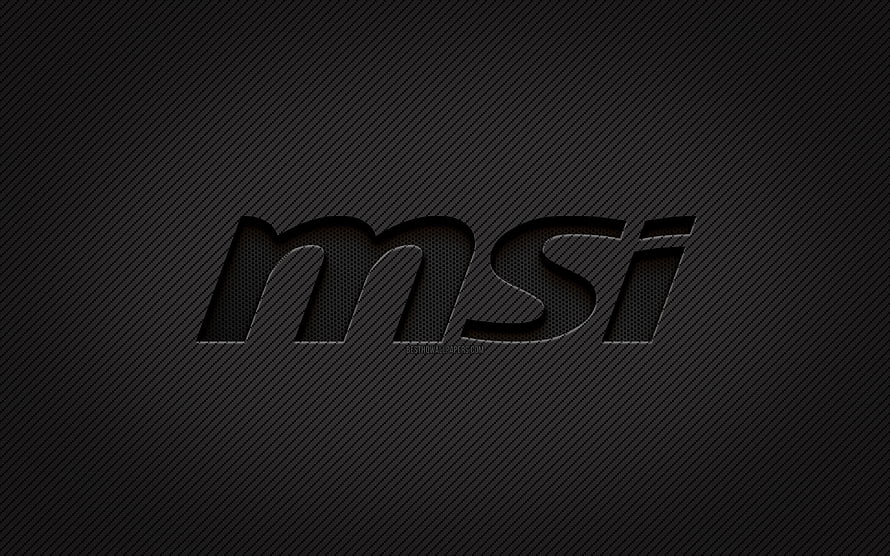 MSI Carbon Fiber Logo on Dark Textured Background HD wallpaper