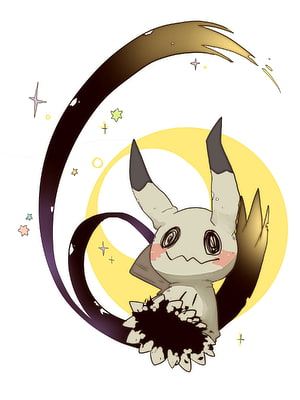 Mimikyu Pokémon Artwork with Crescent Moon and Star Accents HD phone wallpaper
