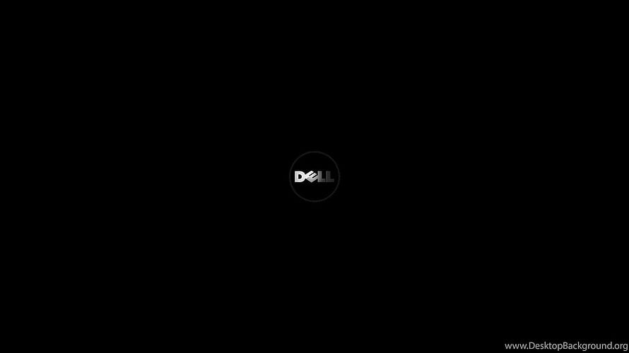 Minimalist Dell Logo on Pure Black Background for Desktop HD wallpaper