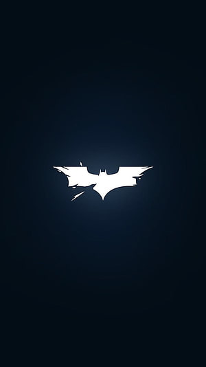 Minimalist White Batman Symbol on Dark Navy Background, Batman Logo Is . Batman logo, Batman comics, Batman, Cool Batman Logo HD phone wallpaper