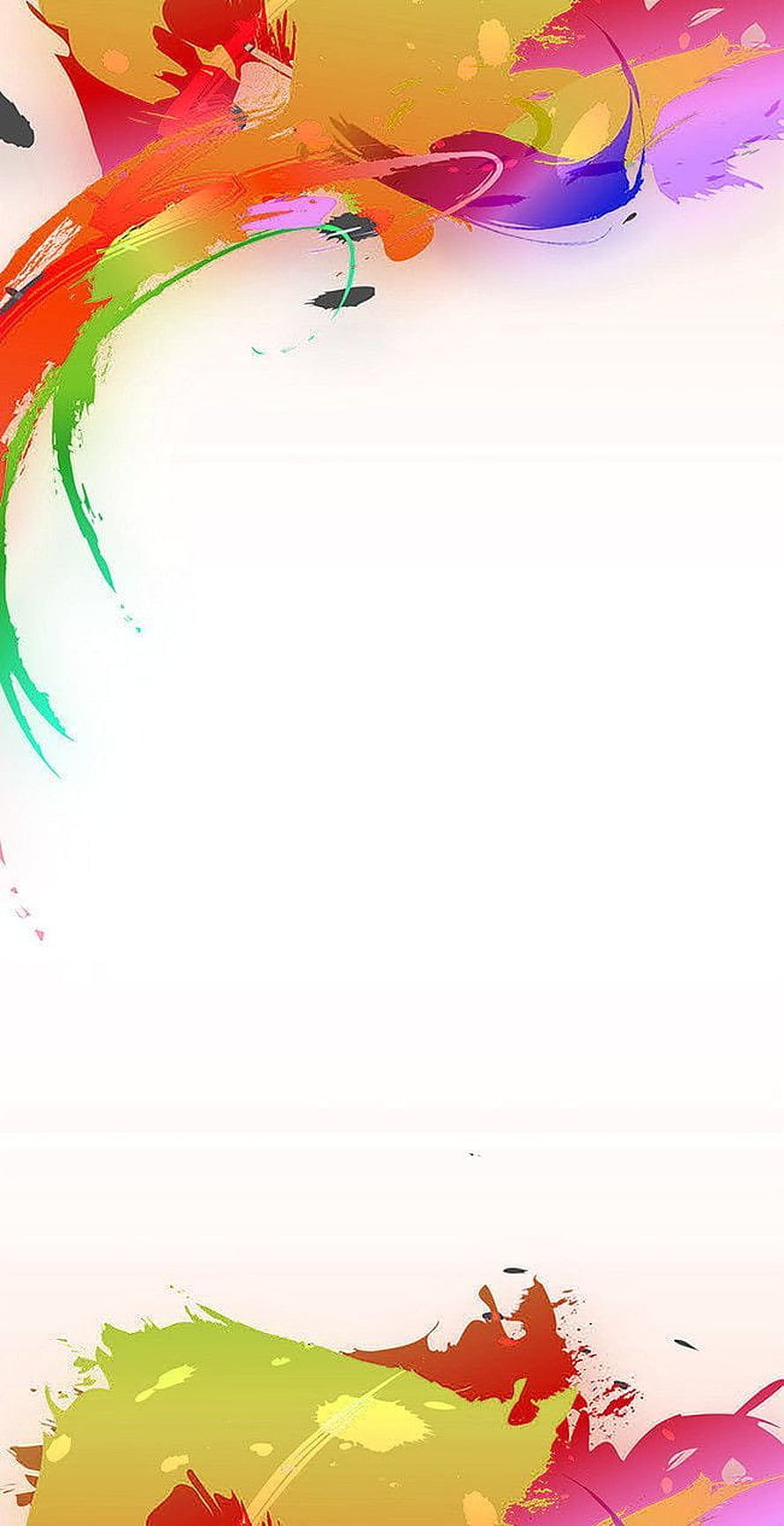 Vibrant Multicolor Paint Splash Abstract Art on White Background HD phone wallpaper