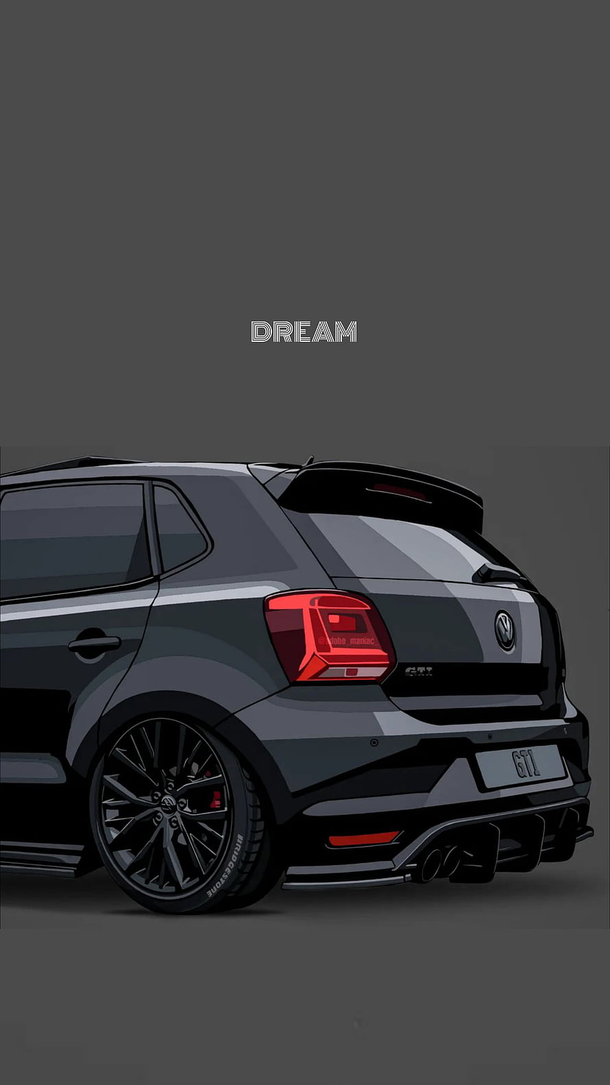 Volkswagen Polo GTI Rear Three-Quarter Digital Illustration HD phone wallpaper