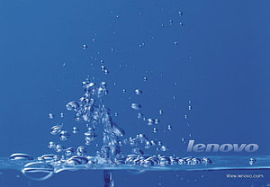 Lenovo Water Splash Bubbles Blue Background HD wallpaper